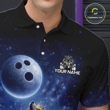Load image into Gallery viewer, Custom Majestic Wolf Bowling Shirt for Men King Crown Bowling Jersey Polo &amp; Quarter-Zip QZT964