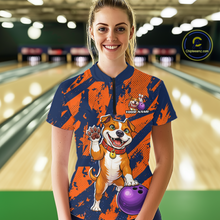 Load image into Gallery viewer, Custom Pitbull Bowling Shirt for Women Bowling Team Jersey Polo &amp; Quarter-Zip QZT1002