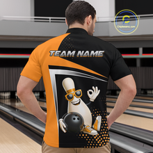 Load image into Gallery viewer, Custom Orange Funny Bowling Pin Shirt for Men Bowling Team League Jersey Bowling Outfit QZT817