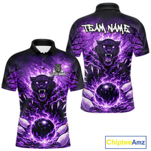Load image into Gallery viewer, Custom Panther Bowling Shirt for Men Bowling Team Jersey Bowling Outfit Polo &amp; Quarter-Zip QZT970