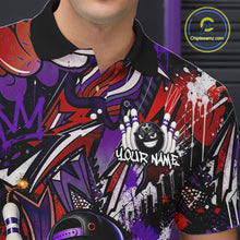 Load image into Gallery viewer, Colorful graphic polo shirt with abstract design and 'Your Name' text, brand logo visible.