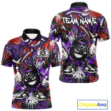 Load image into Gallery viewer, Colorful polo shirt with a cartoon character and 'Team Name' text on a white background, featuring the brand 'Chiptee Amz'.