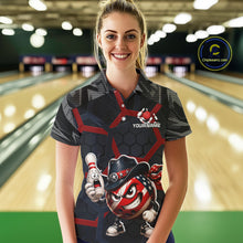 Load image into Gallery viewer, Custom Funny American Flag Bowling Shirt for Women Bowling Team Jersey Bowling Outfit QZT1123