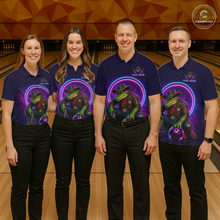Load image into Gallery viewer, Custom Neon Cowboy Alliagator Bowling Shirt for Women Bowling Team Jersey Polo &amp; 1/4-Zip Bowling Outfit QZT1013