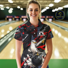 Load image into Gallery viewer, Custom Funny Gull Bowling Team Shirt for Women Bowling League Jersey Polo &amp; Quarter-Zip QZT1016