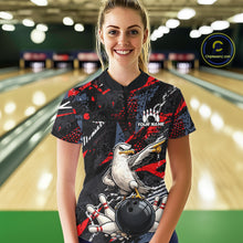 Load image into Gallery viewer, Custom Funny Gull Bowling Team Shirt for Women Bowling League Jersey Polo &amp; Quarter-Zip QZT1016