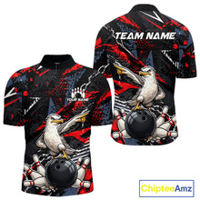 Load image into Gallery viewer, Custom Funny Gull Bowling Team Shirt for Men Bowling League Jersey Polo &amp; Quarter-Zip QZT1016