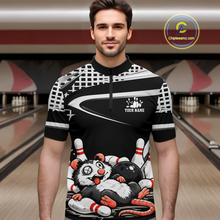 Load image into Gallery viewer, Personalized Funny Opossum Bowling Shirt Bowling Jersey for Men Bowling Polo &amp; Quarter-Zip QZT847