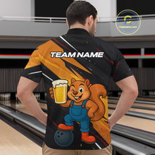 Load image into Gallery viewer, Funny Squirrel and Beer Bowling Team Shirt for Men Custom Bowling League Jersey Bowling Outfit QZT813