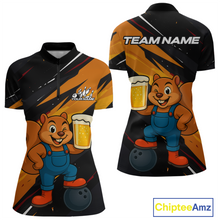 Load image into Gallery viewer, Funny Squirrel and Beer Bowling Team Shirt for Women Custom Bowling League Jersey Bowling Outfit QZT813