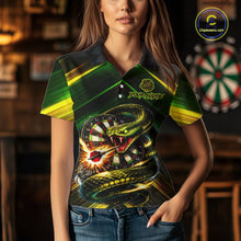 Load image into Gallery viewer, Yellow &amp; Green Cobra Snake Dart Shirts for Women Custom Dart Team Jersey Polo &amp; 1/4-Zip Dart Outfit DHT22