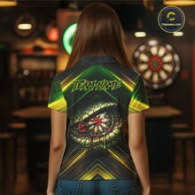 Load image into Gallery viewer, Yellow &amp; Green Cobra Snake Dart Shirts for Women Custom Dart Team Jersey Polo &amp; 1/4-Zip Dart Outfit DHT22