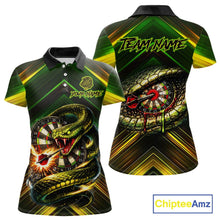 Load image into Gallery viewer, Yellow &amp; Green Cobra Snake Dart Shirts for Women Custom Dart Team Jersey Polo &amp; 1/4-Zip Dart Outfit DHT22