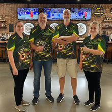 Load image into Gallery viewer, Yellow &amp; Green Cobra Snake Dart Shirts for Women Custom Dart Team Jersey Polo &amp; 1/4-Zip Dart Outfit DHT22
