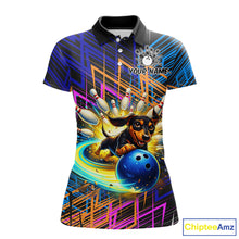 Load image into Gallery viewer, Funny Dachshund Bowling Shirt Custom Bowling Team Jersey for Women Polo &amp; 1/4-Zip Bowling Outfit QZT941