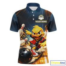 Load image into Gallery viewer, Personalized Funny Duck Bowling Team Shirt for Men Bowling League Uniform Polo &amp; 1/4-Zip QZT858