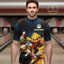 Load image into Gallery viewer, Personalized Funny Duck Bowling Team Shirt for Men Bowling League Uniform Polo &amp; 1/4-Zip QZT858