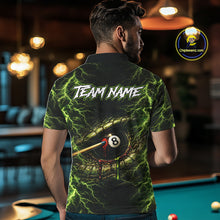 Load image into Gallery viewer, Custom Green Cobra Snake Billiard Jersey for Men 8 Ball Billiard Shirt for Team Polo &amp; 1/4 Zip BHT8
