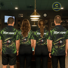 Load image into Gallery viewer, Custom Green Cobra Snake Billiard Jersey for Men 8 Ball Billiard Shirt for Team Polo &amp; 1/4 Zip BHT8