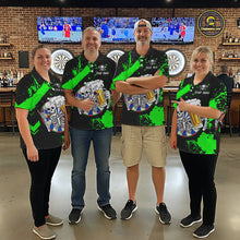 Load image into Gallery viewer, Custom Green Skeleton Dart Jersey for Team Polo &amp; 1/4 Zip Beer Dartboard Shirts Dart Jerseys Gift for Men DHT3