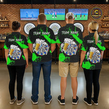 Load image into Gallery viewer, Custom Green Skeleton Dart Jersey for Team Polo &amp; 1/4 Zip Beer Dartboard Shirts Dart Jerseys Gift for Men DHT3