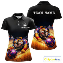 Load image into Gallery viewer, Funny Bulldog Bowling Shirt for Team Custom Polo &amp; 1/4 Zip Bowling Jersey for Women QZT913