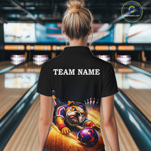 Load image into Gallery viewer, Funny Bulldog Bowling Shirt for Team Custom Polo &amp; 1/4 Zip Bowling Jersey for Women QZT913