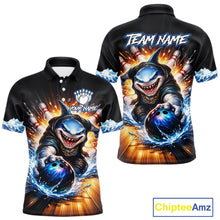 Load image into Gallery viewer, Personalized Funny Shark Bowling Team Shirt Bowling Jersey for Men Polo &amp; Quarter-Zip QZT948