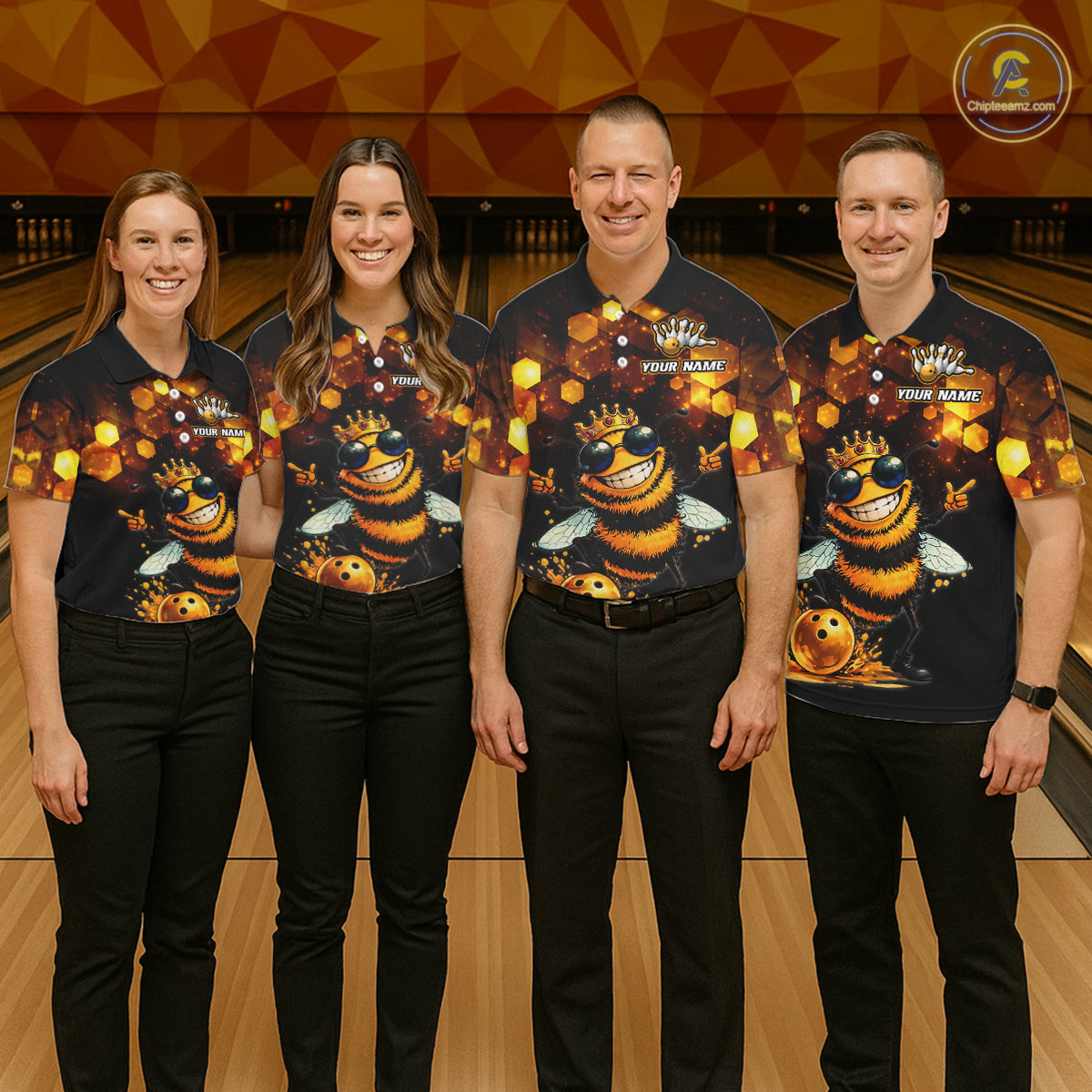 Funny Bee Bowling Shirt for Men Custom Bowling Team Jersey Bowling Outfit Polo & Quarter-Zip QZT952
