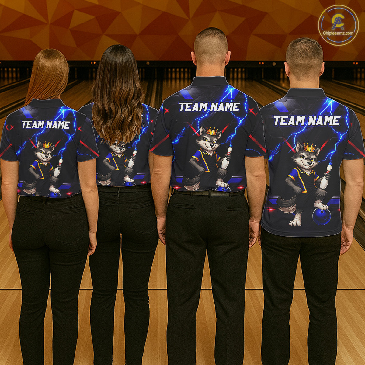 Custom Funny King Wolf Bowling Shirt for Women Crown Bowling Jersey Thunder Bowling Shirt Polo & Quarter-Zip QZT962