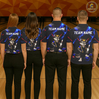 Custom Funny King Wolf Bowling Shirt for Women Crown Bowling Jersey Thunder Bowling Shirt Polo & Quarter-Zip QZT962