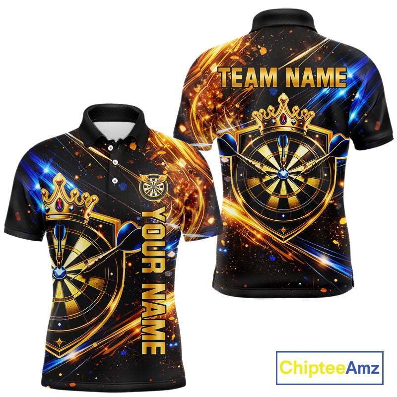 Custom King Crown Dartboard Shirt for Men Dart League Jersey Neon Dartboard Shirt DHT34