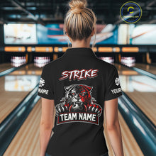 Load image into Gallery viewer, Custom Red &amp; White Tiger Bowling Team Jersey for Women Bowling Shirt Polo &amp; 1/4 Zip Bowling Outfit QZT841