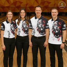 Load image into Gallery viewer, Custom Red &amp; White Tiger Bowling Team Jersey for Men Bowling Shirt Polo &amp; 1/4 Zip Bowling Outfit QZT841