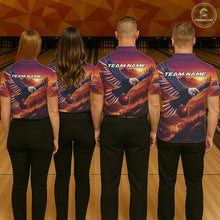 Load image into Gallery viewer, Custom American Eagle Bowling Shirt for Men Sunset Bowling Jersey Patriotic Bowling Outfit QZT975