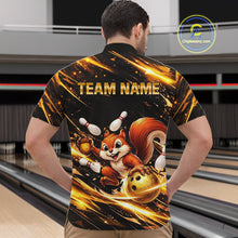 Load image into Gallery viewer, Back &amp; Gold Squirrel Bowling Team Shirt for Men Custom Funny Bowling Jersey Polo &amp; 1/4-Zip Bowling Outfit QZT980