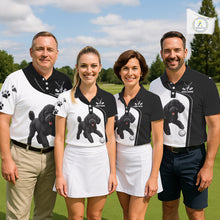 Load image into Gallery viewer, Funny Mens Golf Polo Shirt Black &amp; White Pattern Golf Team Shirt Custom Golf Clubs, Dog Lover Gift NHN0066