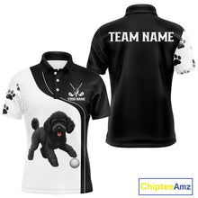 Load image into Gallery viewer, Funny Mens Golf Polo Shirt Black &amp; White Pattern Golf Team Shirt Custom Golf Clubs, Dog Lover Gift NHN0066
