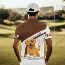 Load image into Gallery viewer, Golden Retriever Mens Golf Polo Shirt Custom Funny Dog Lover Pattern Golf Tops For Men, Dog Dad Gift NHN0229