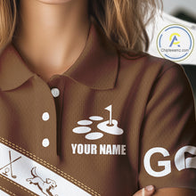 Load image into Gallery viewer, Golden Retriever Womens Golf Polo Shirt Custom Funny Dog Lover Pattern Ladies Golf Tops, Golf Gift NHN0229