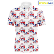 Load image into Gallery viewer, USA 250th Anniversary Mens Golf Polo Shirt Custom Golf Pattern Team Patriotic American Golf Tops NHN0231