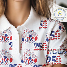 Load image into Gallery viewer, USA 250th Anniversary Womens Golf Polo Shirt Custom Golf Pattern Team Patriotic American Golf Tops NHN0231