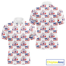 Load image into Gallery viewer, USA 250th Anniversary Mens Golf Polo Shirt Custom Golf Pattern Team Patriotic American Golf Tops NHN0231