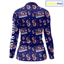 Load image into Gallery viewer, USA 250th Anniversary Womens Long Sleeve Golf Polo Shirt Custom Patriotic American Flag Team Golf Tops NHN0235