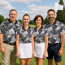 Load image into Gallery viewer, Womens Golf Polo Shirt Retro Floral Pattern Tropical Leaves Custom Team Golf Shirt, Golf Gifts NHN0190