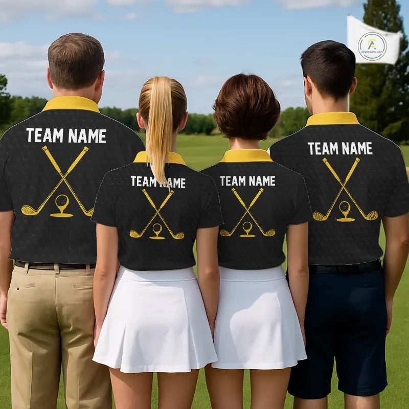 Black And Yellow Golf Ball Mens Golf Polo Shirts Custom Golf Outfits Men Golf Gifts For Men NHN0042