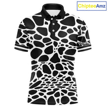 Load image into Gallery viewer, Mens Golf Polo Shirt Custom White Animal Mix Leopard Skin Prints Pattern Team Golf Tops, Golf Gift NHN0230