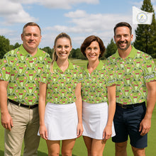 Load image into Gallery viewer, Funny Green Frog Pattern Mens Golf Polo Shirt Custom Golf Attire For Men, Golfer Gift NHN0146