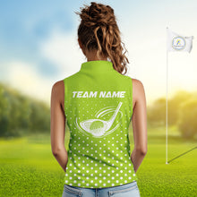 Load image into Gallery viewer, Funny Dinosaur Womens Sleeveless Golf Polo Shirt Green Pattern Custom Dinosaur Golf Shirts NHN0100