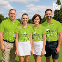 Load image into Gallery viewer, Funny Dinosaur Mens Golf Polo Shirt Green Pattern Custom Dinosaur Golf Shirts For Men NHN0100